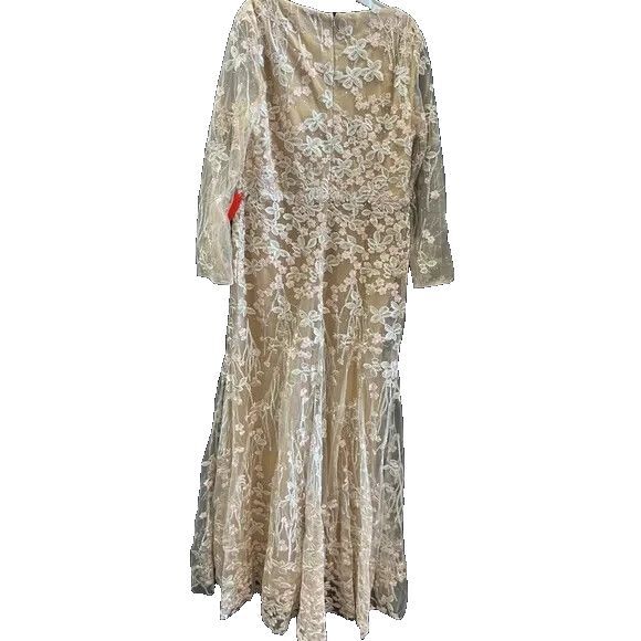 Mac Duggal FLORAL EMBROIDERED V NECK LONG SLEEVE TRUMPET GOWN 70239 16 NEW - Picture 8 of 11